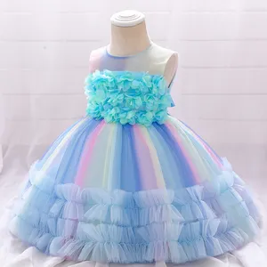 नई डिज़ाइन छोटी छोटी फ्रॉक डिज़ाइन 9 महीने की लड़कियों के कपड़े बेबी समर पार्टी ड्रेस L2020xz