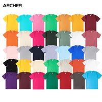 T-shirt col rond en coton épais 250g pour homme, couleur unie, manches courtes, idéal pour la publicité, la tenue de groupe, impression de logo personnalisé, vente en gros