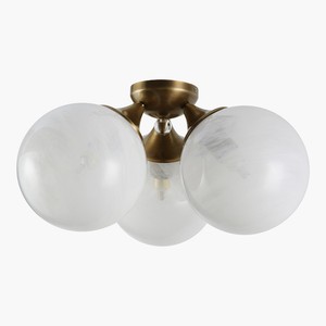 Copper glass <b>ceiling</b> Dinning Room Cristol Large Triple <b>Flush</b> <b>Mount</b> Chandelier Modern Round Pendant <b>Light</b> for Living Room - Product Image 3