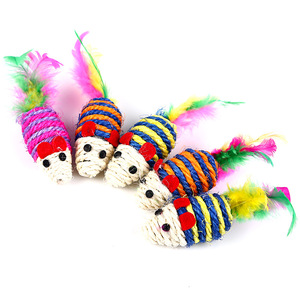Jouets interactifs écologiques pour chats, directement de l'usine : ensemble balle en sisal et souris, fournitures pour animaux de compagnie en stock - Product Image 3
