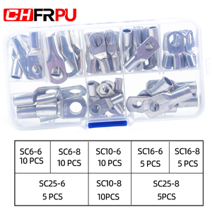 60pcs <span class=keywords><strong>SC</strong></span> loạt CAT của mắt đồng thiết bị đầu cuối kết nối Lug Bolt lỗ đồng đóng hộp Cáp thiết bị đầu cuối dây cho AWG 10 9 8 7 6 5 4 - Product Image 2