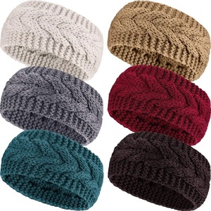 <strong>Chunky</strong> Knit Headband Ear Warmer Handmade Bandeau Cheveux Femme <strong>Wool</strong> Elastic Hair Band Winter Warm Hair Accessories for Women - Product Image 2