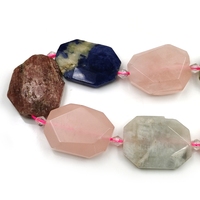 Collier de pierres précieuses naturelles, Tube de perles larges pour la fabrication de bijoux, fait à la main, 10 pièces