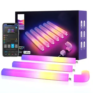 모조리 led 튜브 alexa-LED 똑똑한 먼 와이파이 벽 램프 RGBIC 다채로운 색깔 변화 지원 알렉사와 구글 조수 음성 통제 LED 표시등 막대