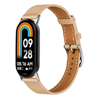 BEEFLYPOWER Luxuriöses Leder-Atmungsaktives Zweifarbiges Armband für Mi Band 8/9/10 Smartwatch