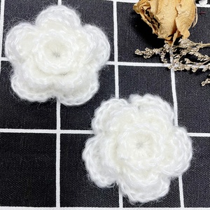 Nouvelles fleurs éternelles artificielles en laine crochetée à la main, 4cm, 5cm, 6cm, plusieurs têtes de fleurs au crochet comme cadeaux de fêtes - Product Image 4