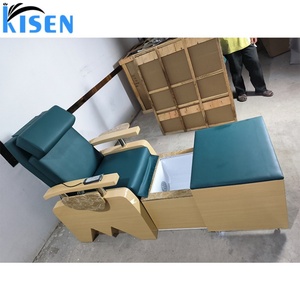 Kisen Factory Wholesale Solid Wooden Custom Leather Plumbing Manicure Pedicure Chair With <b>Back</b> Massage - Product Image 4