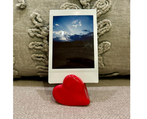 Soporte de fotos de cerámica en forma de corazón <span class=keywords><strong>para</strong></span> Instax Polaroid, tarjetero de regalo de arcilla artesanal <span class=keywords><strong>para</strong></span> cumpleaños de San Valentín Diwali Pascua - Product Image 3