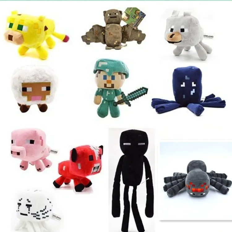 My World Plush Toy Bee Stee-S Powder Pig Tiger Cat Zombie Man Squid Doll Boy Peluches Al Por Mayor Figuras De Juguete