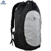 Grand sac à dos de sport ventilé de luxe avec compartiment humide séparé, grande capacité, doublure en polyester, fermeture à cordon