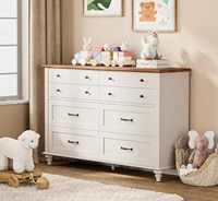 Commode moderne pour enfants avec 7 tiroirs Organisateur de rangement Commode blanche pour chambre d'enfant et bébé