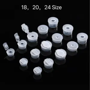 Wholesale High Quality 18/20/24 Size Transparent Composite Plastic Bottle Cap Seal Cosmetic Flip Top Cap