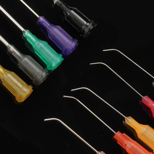 Grosir 1/2 inci 45 derajat jarum bengkok plastik berulir dan baja nirkarat ujung jarum pembagi tumpul - Product Image 4