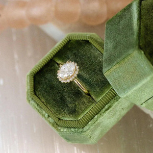 Diamond <b>Ring</b> Round Brilliant Cut Gold Women's Engagement Jewelry JZ-560 Geometric Design - Product Image 1