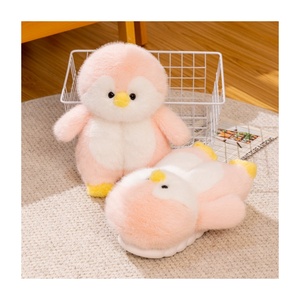 All'ingrosso peluche pinguino pantofole calde morbide pantofole animali di peluche per la <span class=keywords><strong>famiglia</strong></span> dei bambini scarpe da interno - Product Image 1