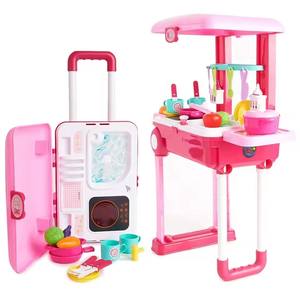 Set Gioco Cucina per Bambini <span class=keywords><strong>2</strong></span> in 1, Valigia da Viaggio Trasformabile in Cucina Giocattolo per Bambine e Bambini, Gioco di Ruolo - Product Image 4