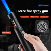 Chalumeau de soudage électrique portable haute puissance à flamme bleue, rechargeable et coupe-vent, pour barbecue – Nouveauté très demandée