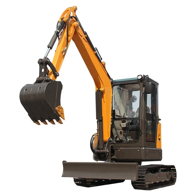 Joystick Controls Rubber 2.8T Excavator Accessories Rototilt Grapple Bucket Arm Tree Shears Small Backhoes With Cabin