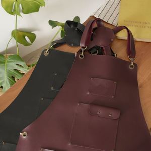 Tablier en cuir PU personnalisé avec plusieurs poches, résistant à l'huile, pour chef, barbecue, grillades, pour femmes, hommes, barista - Product Image 2