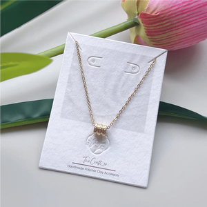 Carte de bijoux en papier personnalisée, petite, nouveau design, élégante, classique, en papier blanc perlé, découpe au laser, carte d'invitation - Product Image 5