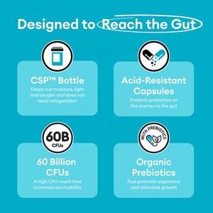 थोक वयस्क प्रोबायोटिक्स 60 बिलियन सीफू 10 उपभेदों प्रीबायोटिक्स पाचन प्रतिरक्षा सहायता आंत स्वास्थ्य कैप्सूल - Product Image 5