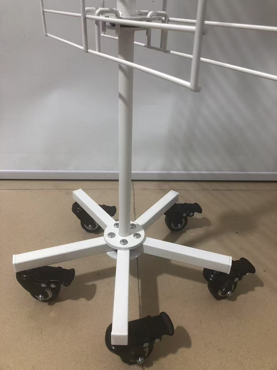 Double-side Iron Net Display Racks 360 Degree Rotation Metal Grid Gadget Display Stand with Removable Hooks and Caster — view 6