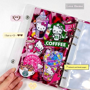 Album photo A6 en acrylique pour économies, porte-cartes à paillettes, album photo DIY fait main, mignon dessin animé, rangement 3 pouces, mini-cartes de célébrités, Hello - Product Image 3