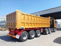 Semi-remorque à benne basculante de haute qualité à 3 essieux, hydraulique, 60 tonnes, 3 essieux, benne arrière, remorque à benne basculante de 30, 35, 40 mètres cubes à vendre