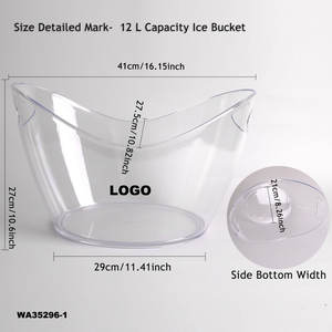 Seau à glace en plastique imperméable Portable <span class=keywords><strong>de</strong></span> grande capacité, seau à <span class=keywords><strong>Champagne</strong></span> <span class=keywords><strong>de</strong></span> bière, conteneur <span class=keywords><strong>de</strong></span> stockage <span class=keywords><strong>de</strong></span> Cube à glace, seau à glace en acrylique transparent <span class=keywords><strong>de</strong></span> 12l - Product Image 2