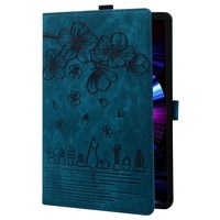 Pour OnePlus Pad Pro / Pad 2 étui fentes pour cartes support de tablette en cuir couverture Folio fleur chat