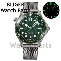 Montres pour hommes BLIGER 007 NTTD, 41 mm, acier inoxydable, NH35/PT5000, montre mécanique, verre saphir bombé, lunette en céramique, 10 bars d'étanchéité