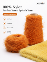 100% Nylon Fancy Feder-Imitat Nerz-Kunstfell-Garn 40mm Haarlänge Flauschig zum Stricken von Pullover Schal Winterkleidung