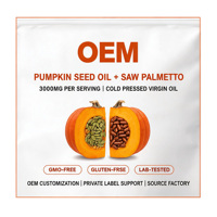 Suplemen Kesehatan Prostat OEM Pumpkin Seed Oil Softgels Formula 2-in-1 dengan Saw Palmetto 300 Kapsul