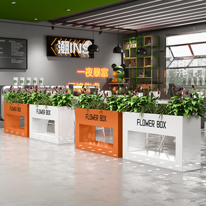Combinaison de boîte à fleurs en ferronnerie d'extérieur, cloison de séparation de salle à manger pour restaurant commercial et hôtel avec design moderne - Product Image 5