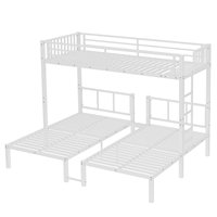 Lit superposé triple en métal moderne pour hôtel, design convertible 3 lits jumeaux, gain de place, construction durable, réduction du bruit