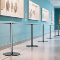 Pôle de barrière de trafic de diviseur de file d'attente de musée de haute qualité avec support d'église et barrière de corde pour l'art d'exposition et l'utilisation d'église
