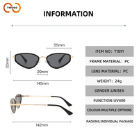 TWOOO T1891 Nouvelle Arrivée Lunettes de Soleil Tendance Transfrontalières Luxe Léger Monture Fine Œil de Chat Lunettes de Mode Haut de Gamme Vente en Gros