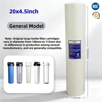 Cartouche filtrante à sédiments en PP de 20*4,5 pouces 5 µm certifiée NSF pour système de filtration d'eau domestique Big Blue à 1/2/3 étapes
