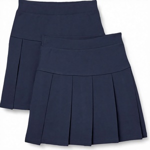กระโปรงนักเรียนสีกรมท่าแบบจีบ ผ้าทอ สำหรับนักเรียนประถม - Product Image 3
