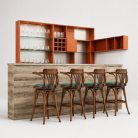 Moderno Mueble Exhibidor de Vino Personalizado con Iluminación LED, Construcción de Madera Sólida para Cocina, Sala de Estar, Comedor y Uso en Hoteles
