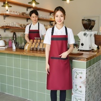 Tabliers de Chef Personnalisés en Coton, Style Bavoir, Sans Manches, Lavables, Durables et Respirants, avec Poches et Conception à la Taille, pour Barista