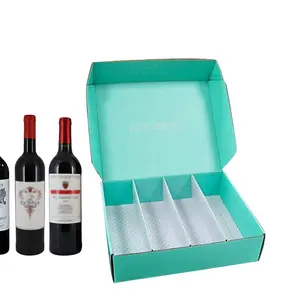 Caixa de vinho personalizada com seis pacotes, logotipo personalizado de alta qualidade para vinho tinto caixa de cartão