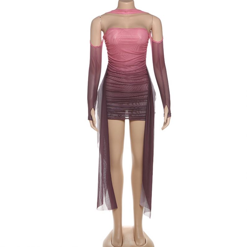 overlay mesh dress Red Mesh Overlay Spaghetti Straps Slit Mini Dress – IRHAZ