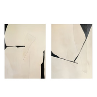 Peinture sur toile abstraite peinte à la main, style Wabi Sabi, géométrique, texture épaisse, sans cadre, vente en gros d'usine, taille personnalisée