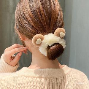 Anello per capelli in peluche con orecchie di coniglio amore autunno e inverno carino in pelle giapponese con muscolatura a sfera, vendite dirette dalla fabbrica - Product Image 4