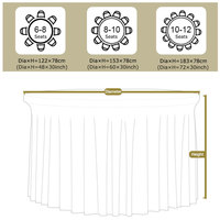 Nappe Ronde Extensible en Spandex pour Mariage, Banquet, Fête, Baby Shower, Événement, avec Jupe, Sans Plis, Ajustée, Housse de Table Extensible