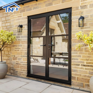 Porta d'Ingresso in Alluminio dal <span class=keywords><strong>Design</strong></span> Moderno per Officina e Appartamento, <span class=keywords><strong>Porte</strong></span> a Battente con Vetro Temperato - Product Image 3
