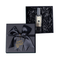 Boîte en carton rigide avec couvercle et base en kraft noir, boîte d'emballage rigide de 2 pièces pour foulard, parfum, portefeuille cosmétique, vente en gros