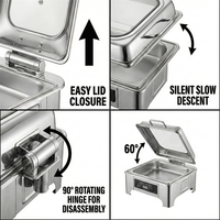 Chauffe-Plats Électrique de Luxe en Acier Inoxydable pour Buffet, Vitrine de Présentation pour Hôtels, Mariages, Restaurants et Traiteurs