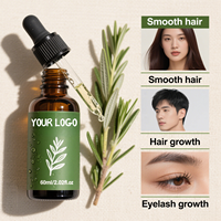 Serum Perawatan Rambut Rosemary Berkualitas Tinggi 60ml, Pelembap & Perangsang Pertumbuhan Rambut, Formula 2-IN-1, Ekstrak Tumbuhan Alami, Jojoba